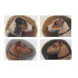 ENGLISH SCHOOL (20TH CENTURY), A SET OF FOUR DOG PORTRAITS (FRAMED AS TWO)