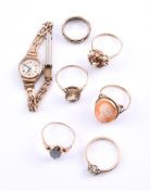 Y A SMALL COLLECTION OF MID 20TH CENTURY AND LATER DRESS RINGS