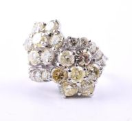 A DIAMOND DOUBLE CLUSTER RING