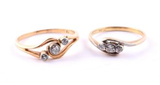 TWO EDWARDIAN DIAMOND RINGS
