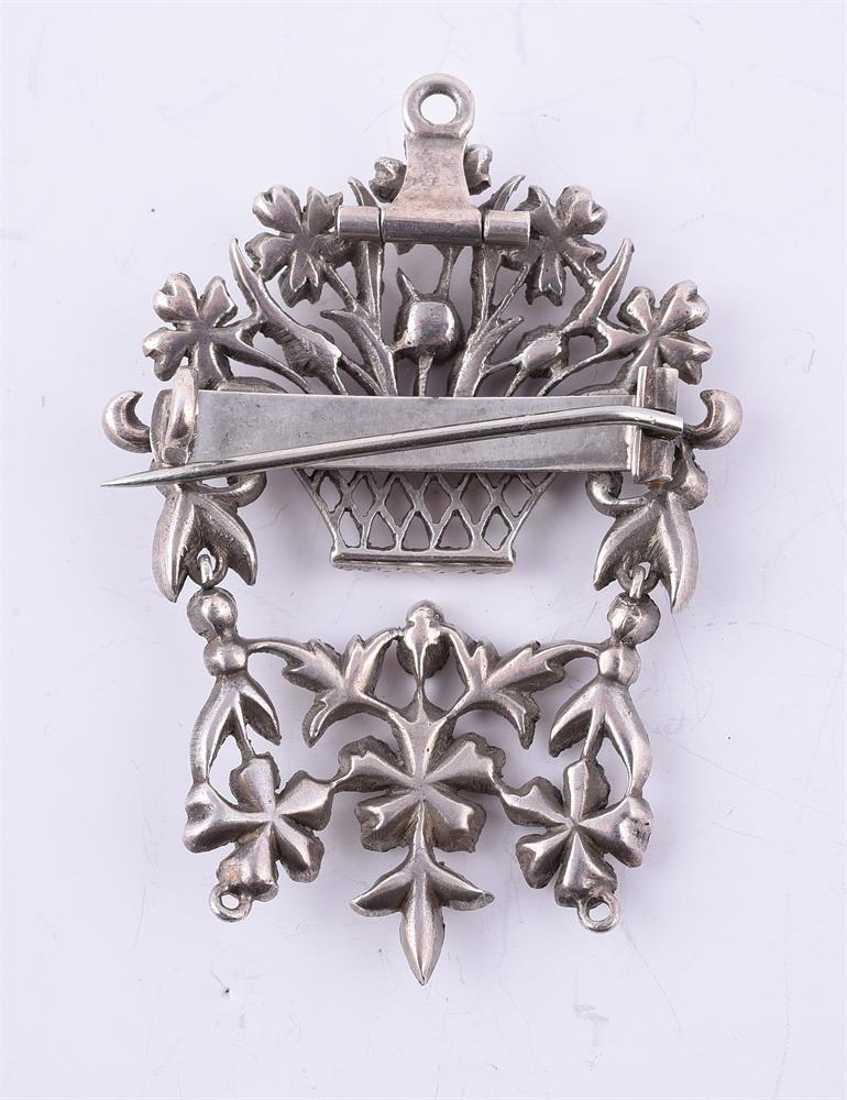 AN EARLY 20TH CENTURY SILVER AND PASTE GIARDINETTO BROOCH/PENDANT - Image 2 of 2