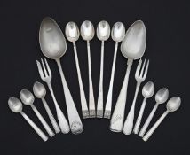 A COLLECTION OF CONTINENTAL SILVER COLOURED FLATWARE