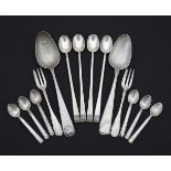 A COLLECTION OF CONTINENTAL SILVER COLOURED FLATWARE