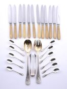 A COLLECTION OF SILVER COLOURED FLATWARE