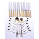 A COLLECTION OF SILVER COLOURED FLATWARE