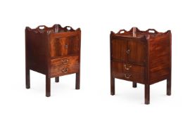 A MATCHED PAIR OF GEORGE III MAHOGANY NIGHT COMMODES, CIRCA 1780