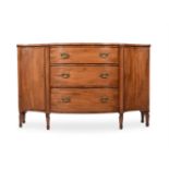A GEORGE III MAHOGANY SERPENTINE FRONTED COMMODE, CIRCA 1790