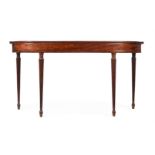 A GEORGE III MAHOGANY AND LINE INLAID SERVING OR HALL TABLE, IN THE MANNER OF GILLOWS, CIRCA 1810