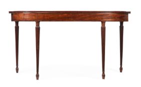 A GEORGE III MAHOGANY AND LINE INLAID SERVING OR HALL TABLE, IN THE MANNER OF GILLOWS, CIRCA 1810