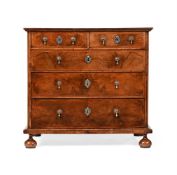 A WILLIAM AND MARY FIGURED WALNUT CHEST OF DRAWERS, CIRCA 1690