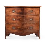 A GEORGE III MAHOGANY SERPENTINE FRONTED CHEST OF DRAWERS, CIRCA 1790