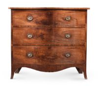 A GEORGE III MAHOGANY SERPENTINE FRONTED CHEST OF DRAWERS, CIRCA 1790