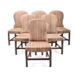 A SET OF SIX GEORGE III MAHOGANY AND UPHOLSTERED CHAIRS, CIRCA 1780