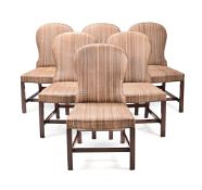 A SET OF SIX GEORGE III MAHOGANY AND UPHOLSTERED CHAIRS, CIRCA 1780