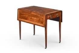 A GEORGE III MAHOGANY AND MARQUETRY PEMBROKE TABLE, ATTRIBUTED TO JOHN SHARROTT, CIRCA 1790