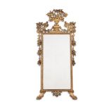 A LARGE ITALIAN CARVED GILTWOOD MIRROR, LATE 18TH OR EARLY 19TH CENTURY