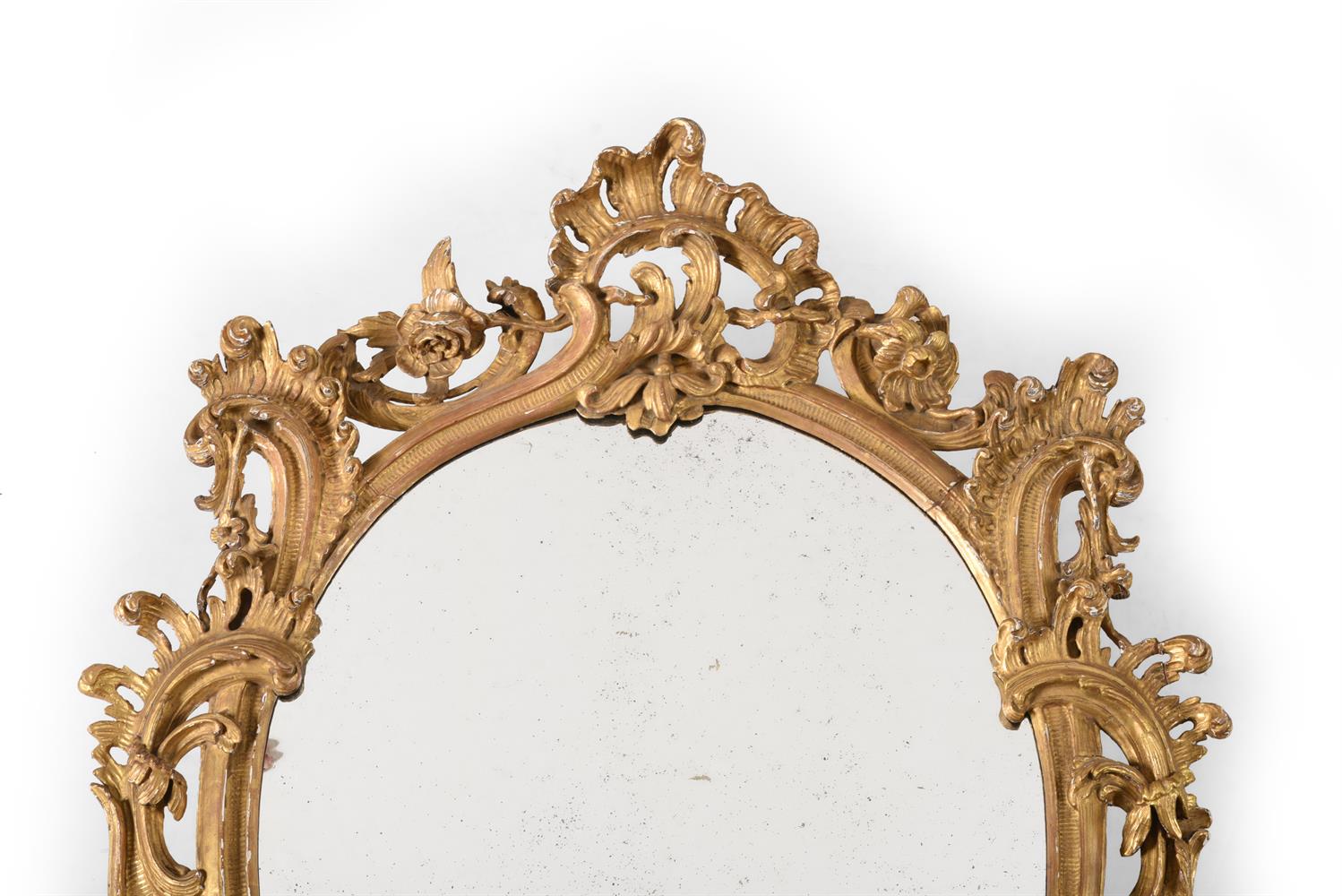 A CARVED GILTWOOD OVAL MIRROR, IN GEORGE III STYLE, SECOND QUARTER 19TH CENTURY - Image 2 of 2