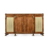 Y A REGENCY ROSEWOOD, BRASS INLAID AND GILT BRONZE MOUNTED SIDE CABINET, CIRCA 1815