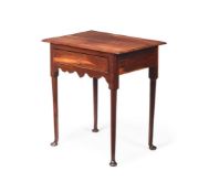 AN UNUSUAL GEORGE II FRUITWOOD SIDE TABLE, ALMOST CERTAINLY APPLE WOOD, CIRCA 1750