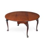 A GEORGE II MAHOGANY DROP LEAF DINING TABLE, CIRCA 1750