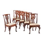 A SET OF SIX GEORGE III MAHOGANY DINING CHAIRS, CIRCA 1765