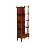 A GEORGE III MAHOGANY OPEN BOOKCASE OR ETAGERE, CIRCA 1810