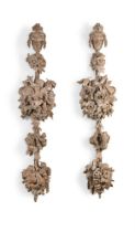 A PAIR OF CARVED LIMEWOOD DROP SWAGS, PROBABLY LATE 18TH OR EARLY 19TH CENTURY