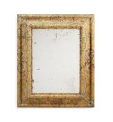 A LARGE EMBROIDERY DECORATED WALL MIRROR, IN WILLIAM & MARY STYLE