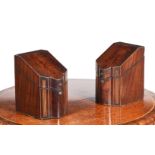 A PAIR OF GEORGE III MAHOGANY AND INLAID KNIFE BOXES, CIRCA 1780