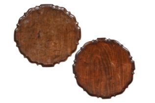 TWO GEORGE III MAHOGANY TRAYS, THIRD QUARTER 18TH CENTURY