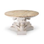 A CARVED WOOD AND PAINTED GESSO CENTRE TABLE, IN THE MANNER OF WILLIAM KENT, OF RECENT MANUFACTURE