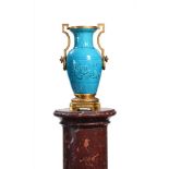 A FRENCH ORMOLU MOUNTED CHINOISERIE VASE, ATTRIBUTED TO THEODORE DECK, LATE 19TH CENTURY