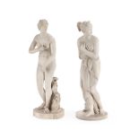 A PAIR OF 'GRAND TOUR' WHITE MARBLE FIGURES OF VENUS, EARLY 19TH CENTURY