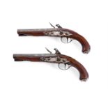 A PAIR OF SILVER-MOUNTED OFFICER'S PISTOLS, BY GRIFFIN (PROBABLY JOSEPH), CIRCA 1770