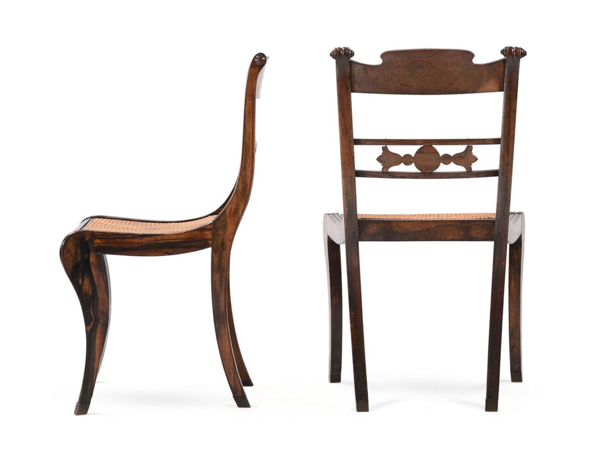 Y A PAIR OF CEYLONESE CARVED EBONY SIDE CHAIRS, SECOND QUARTER 19TH CENTURY - Bild 4 aus 4
