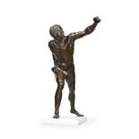 A LARGE 'GRAND TOUR' BRONZE FIGURE OF THE BORGHESE GLADIATOR, 19TH CENTURY