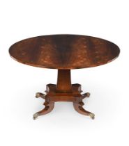 Y A REGENCY ROSEWOOD AND BRASS INLAID CENTRE TABLE, CIRCA 1820