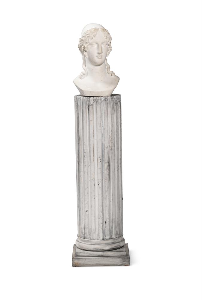 A BUST OF PLATO PRESENTED ON A PAINTED COLUMN, LATE 19TH OR EARLY 20TH CENTURY - Image 3 of 5