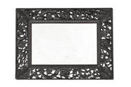 A CHINESE CARVED HARDWOOD MIRROR, LATE 19TH CENTURY