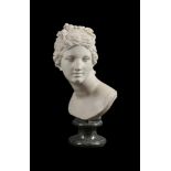 AN ITALIAN 'GRAND TOUR' CARVED CARRARA MARBLE BUST OF THE MEDICI VENUS EARLY OR MID 19TH CENTURY