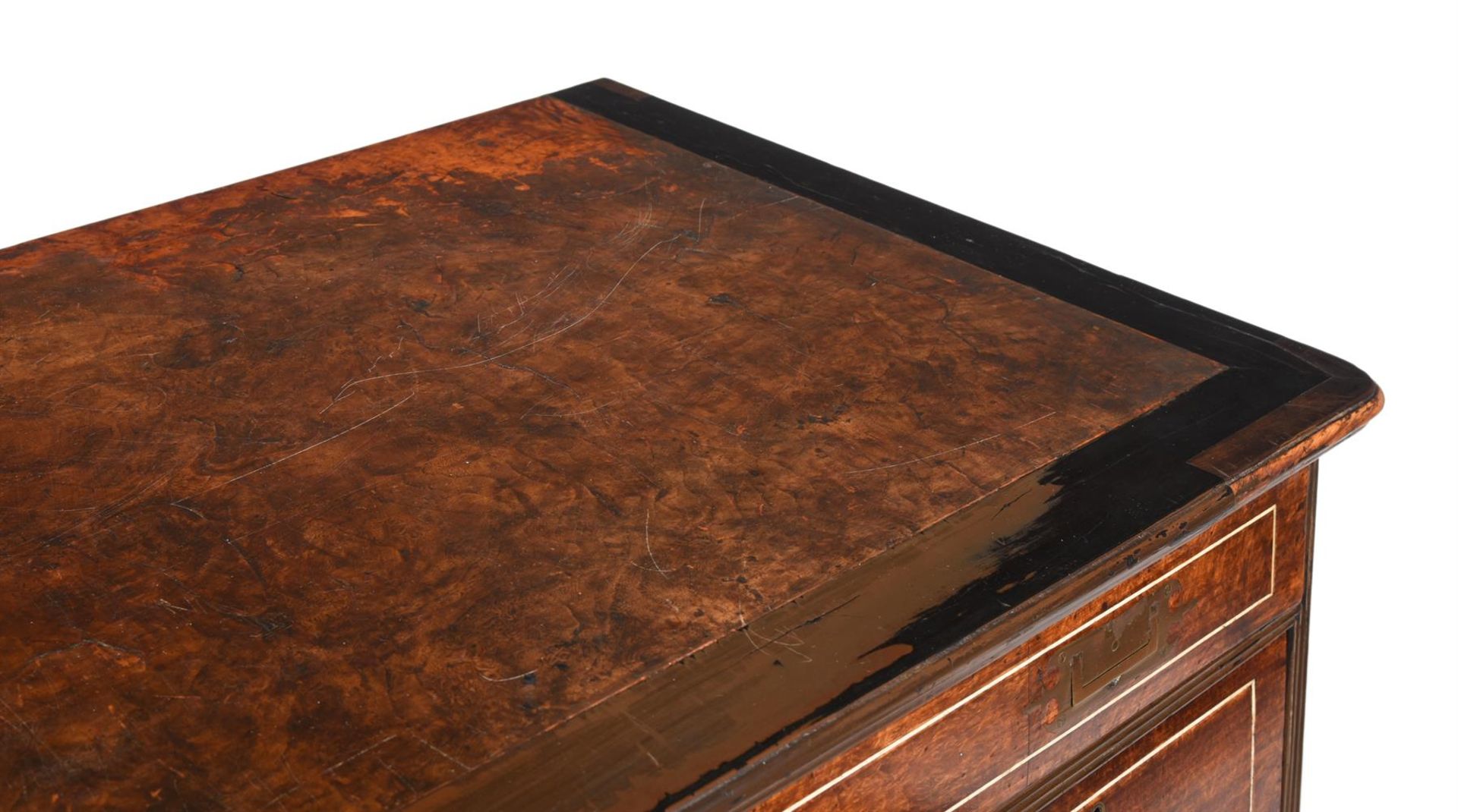 Y AN ANGLO-CHINESE AMBOYNA, EBONISED, AND BONE STRUNG DESK, SECOND QUARTER 19TH CENTURY - Image 3 of 4