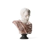 A LARGE MARBLE BUST OF A ROMAN GENERAL, MODERN