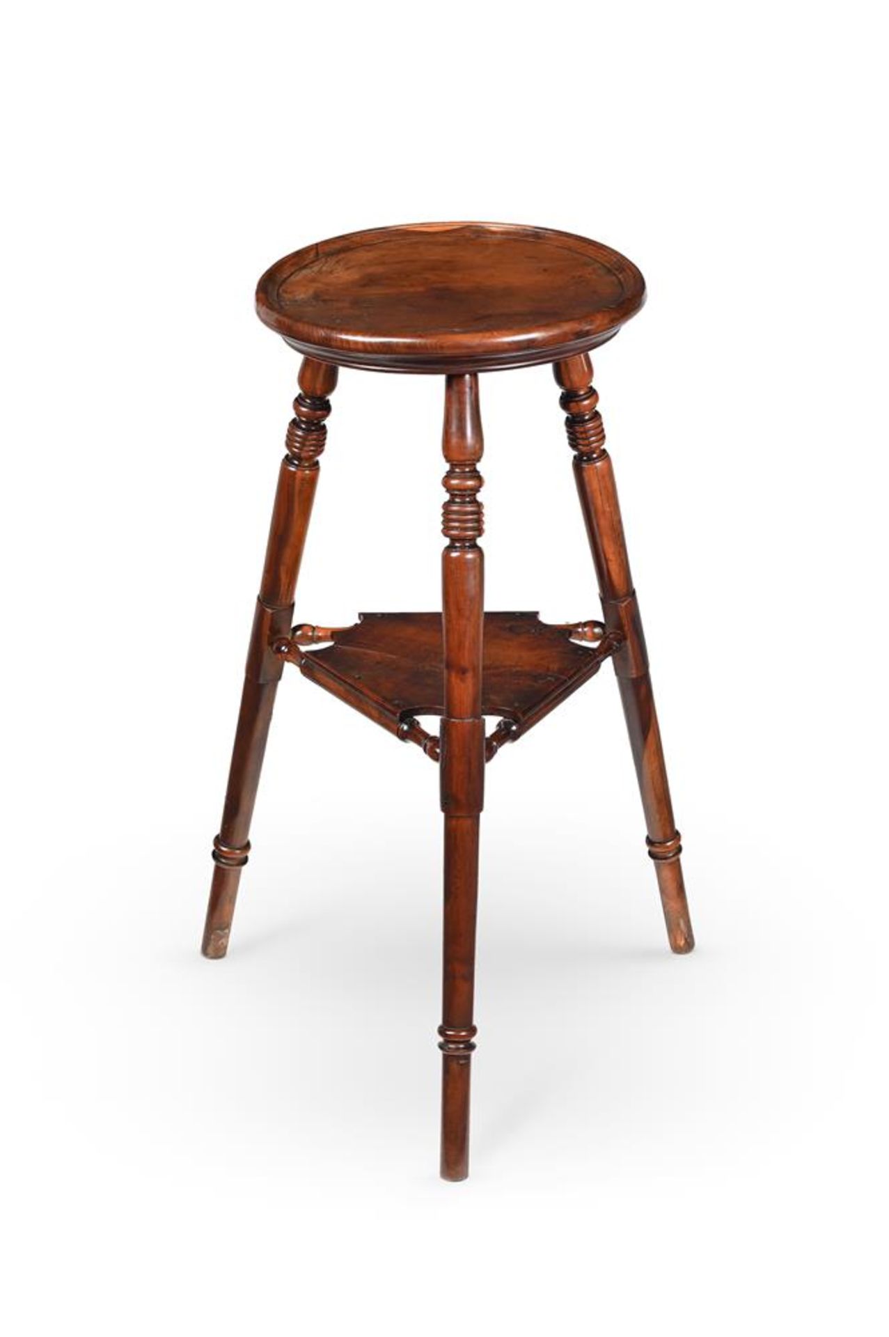 A SOLID YEW WOOD CRICKET TABLE, EARLY 19TH CENTURY