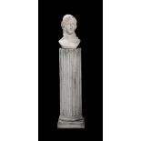 A BUST OF PLATO PRESENTED ON A PAINTED COLUMN, LATE 19TH OR EARLY 20TH CENTURY