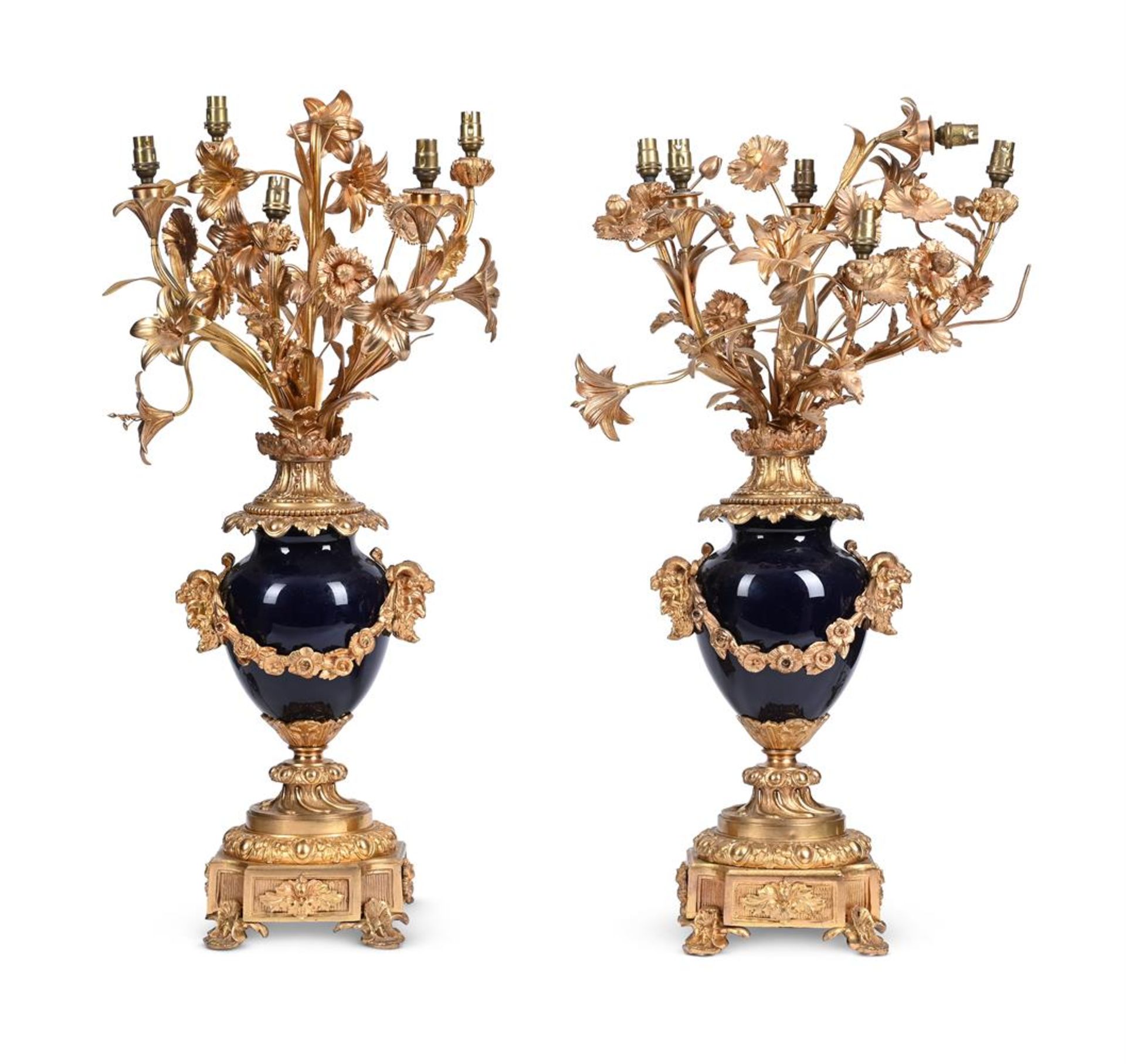 A LARGE PAIR OF FRENCH ORMOLU CANDELABRA, LATE 19TH OR EARLY 20TH CENTURY - Image 2 of 3