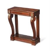 Y A CHARLES X ROSEWOOD, BRASS MARQUETRY AND ORMOLU MOUNTED CONSOLE TABLE, CIRCA 1830