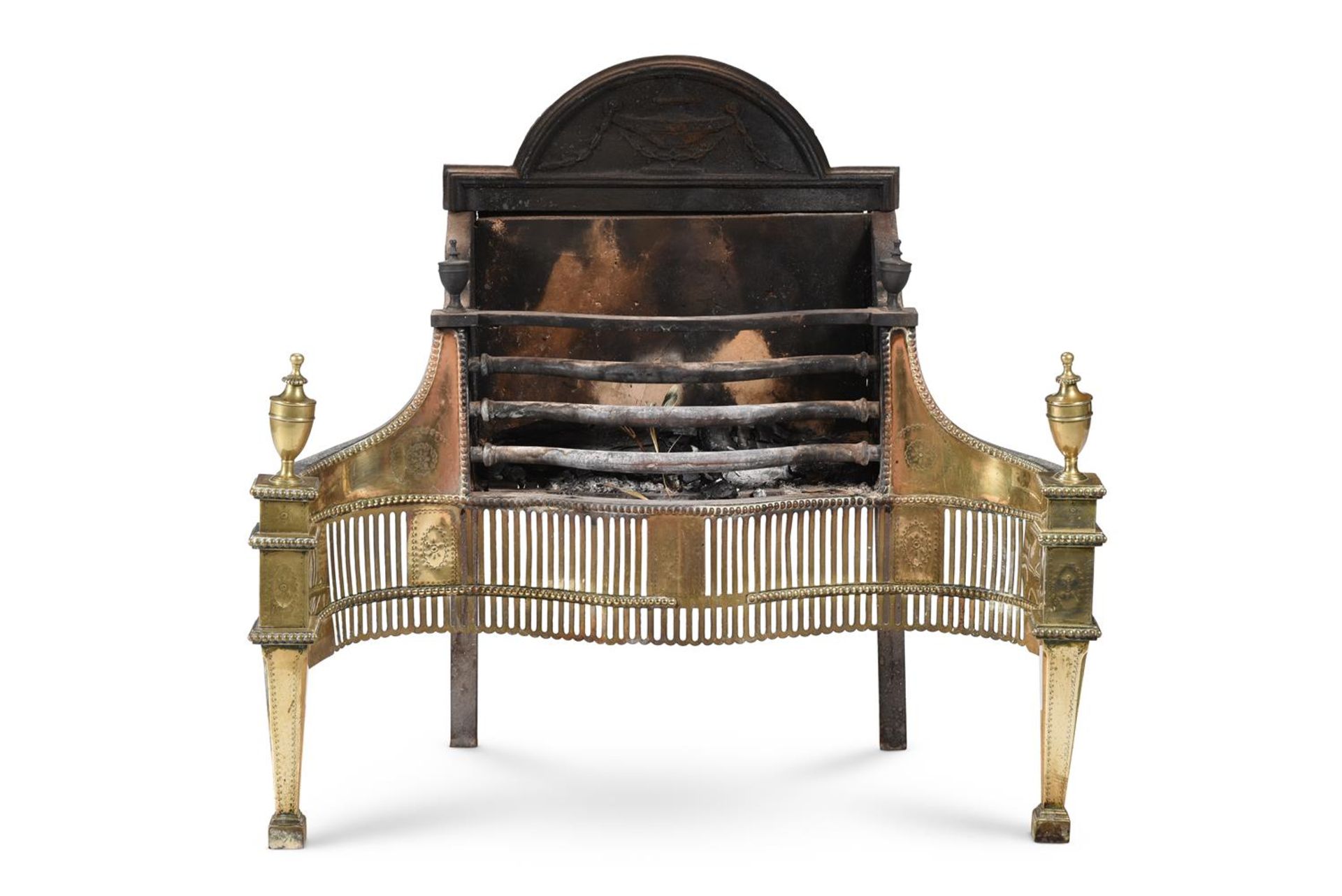 A GEORGE III FIRE GRATE, CIRCA 1800 AND LATER - Image 2 of 3