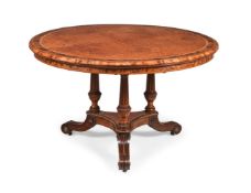 A VICTORIAN THUYA, BURR WALNUT AND GILT METAL MOUNTED CENTRE TABLE, IN THE MANNER OF HOLLAND & SONS