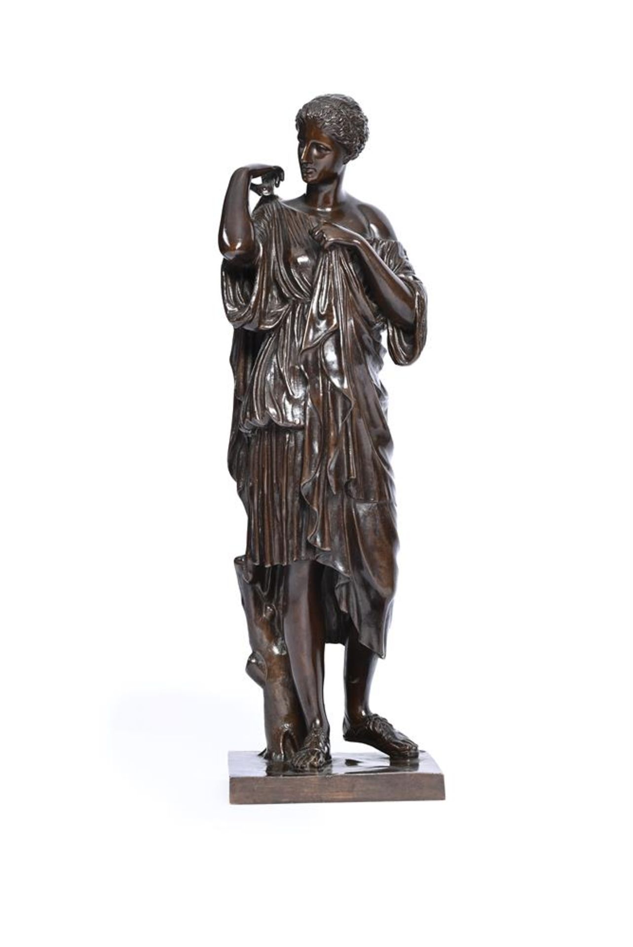 AN ITALIAN BRONZE FIGURE OF DIANA OF GABII, MID 19TH CENTURY