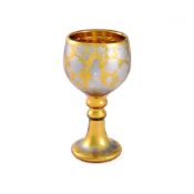 A LARGE AMERICAN YELLOW-GROUND CASED AND MIRRORED GLASS EXHIBITION OR DISPLAY GOBLET